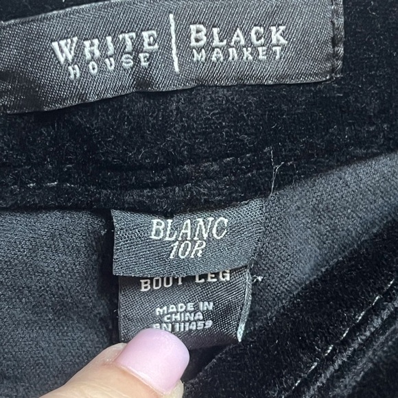 Like New! WHBM Black Velvet BOOT LEG Jeans - Picture 3 of 5